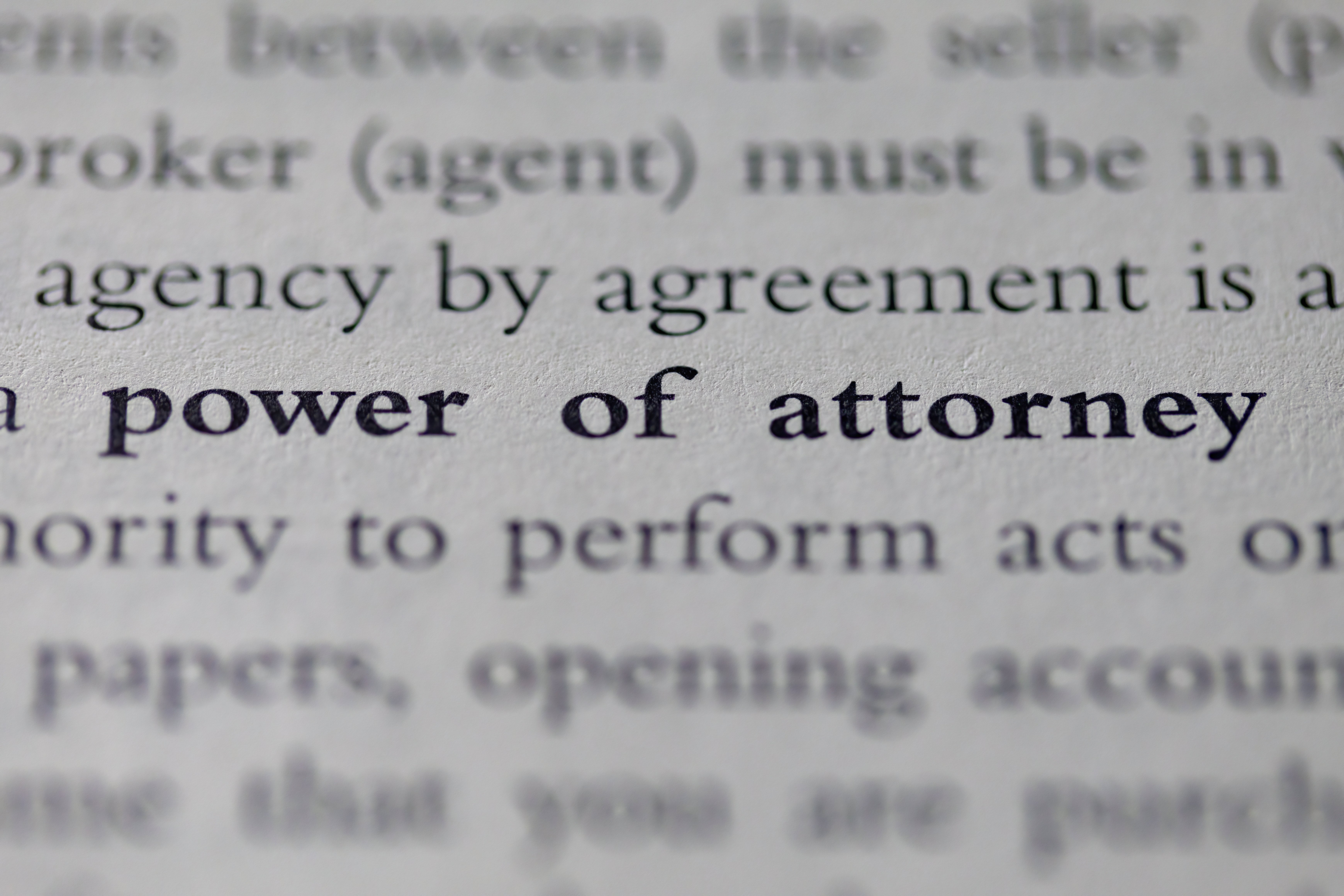 power of attorney text in bold